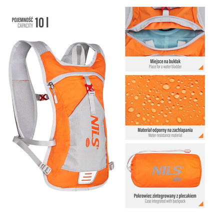 Oranger Laufrucksack, leicht, wasserabweisend