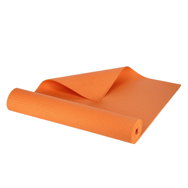 Tapis de yoga orange, antidérapant, épaisseur 6 mm