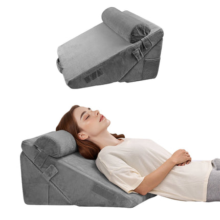 Orthopedic Bed Wedge Pillow Set, 3-Piece Adjustable, Washable Cover