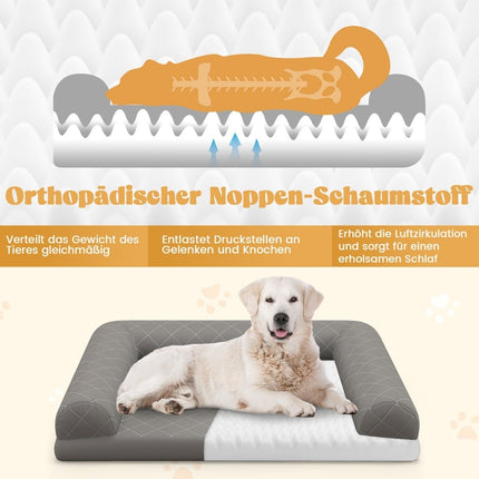 Coussin orthopédique pour chien, taille moyenne, mousse alvéolée, gris