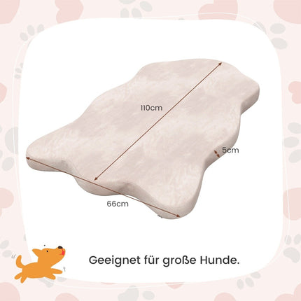 Orthopädisches Hundebett für große Hunde mit Memory Foam-Unterstützung und abnehmbarem Bezug, Beige
