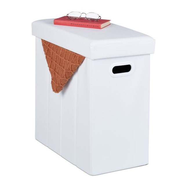 Pouf en cuir artificiel blanc