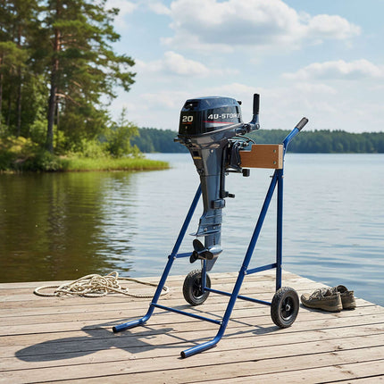Support pour moteur hors-bord, acier et bois, capacité de 100 kg