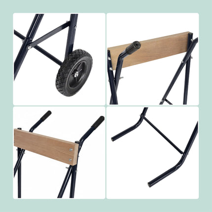 Support pour moteur hors-bord, acier et bois, capacité de 100 kg