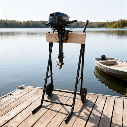 Support pour moteur hors-bord, acier et bois, capacité de 100 kg