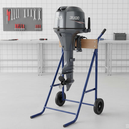 Support pour moteur hors-bord, acier et bois, capacité de 100 kg