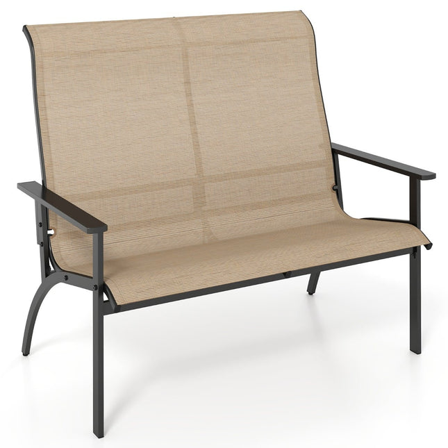 Banc de jardin extérieur 2 places, résistant aux intempéries, capacité de charge 400 kg
