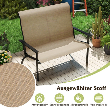 Banc de jardin extérieur 2 places, résistant aux intempéries, capacité de charge 400 kg