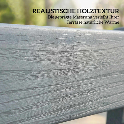 Banc de jardin extérieur 2 places, PEHD résistant aux intempéries, gris