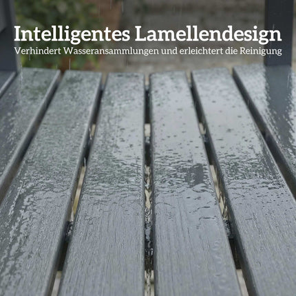 Banc de jardin extérieur 2 places, PEHD résistant aux intempéries, gris