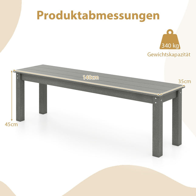 Gartenbank 3-Sitzer, wetterfestes HDPE, 140 cm