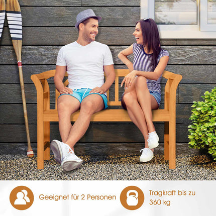 Banc d'extérieur en bois d'acacia, 2 places, capacité de charge 360 kg