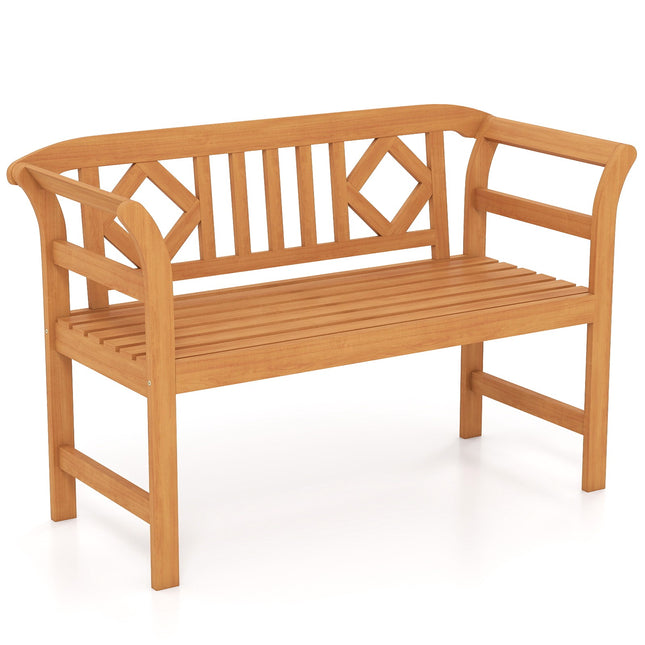Gartenbank aus Akazienholz, 2-Sitzer, 360 kg Tragkraft