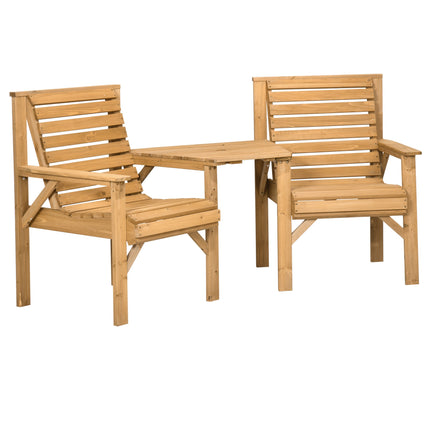 Outdoor-Balkonmöbel-Set – 2-Sitzer mit Tisch, Kiefernholz