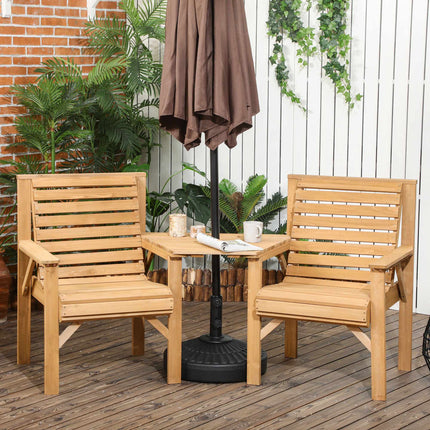 Outdoor-Balkonmöbel-Set – 2-Sitzer mit Tisch, Kiefernholz