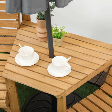 Outdoor-Balkonmöbel-Set – 2-Sitzer mit Tisch, Kiefernholz