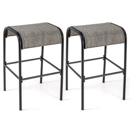 Barhocker für den Außenbereich, 2er-Set, 76 cm, Metallrahmen, 180 kg Tragkraft