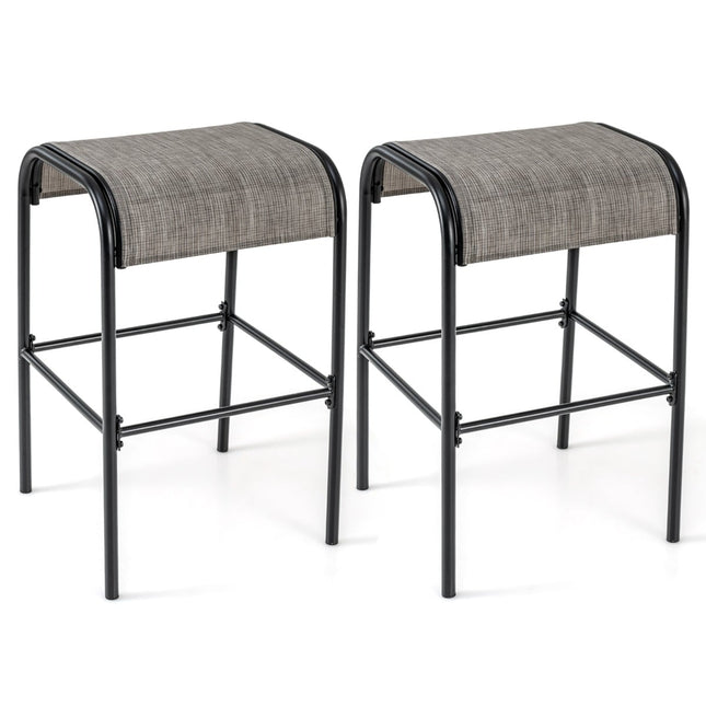Tabourets de bar d'extérieur, lot de 2, 76 cm, structure en métal, capacité de charge 180 kg