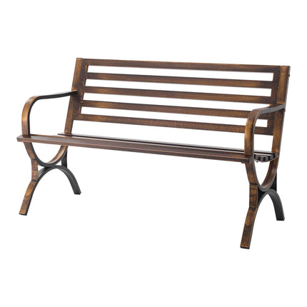 Outdoor Bench 127 cm, Carbon Steel Frame, Weatherproof