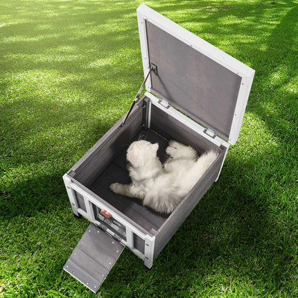 Outdoor Cat House – Weatherproof Cedar, PVC Flap, Open Roof