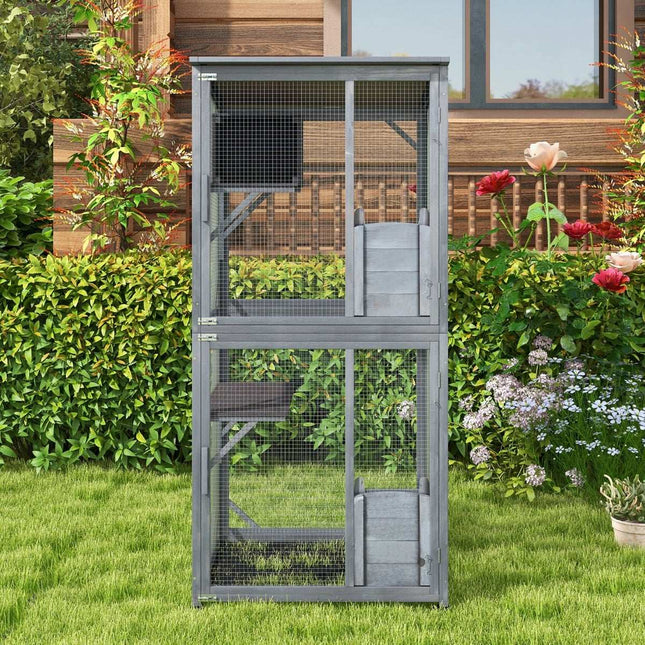 Outdoor-Katzenhaus mit wetterfestem Asphaltdach, 182 cm