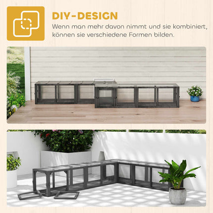 Outdoor-Katzentunnel, wetterfest, Holz & Kunststoff, 146 cm