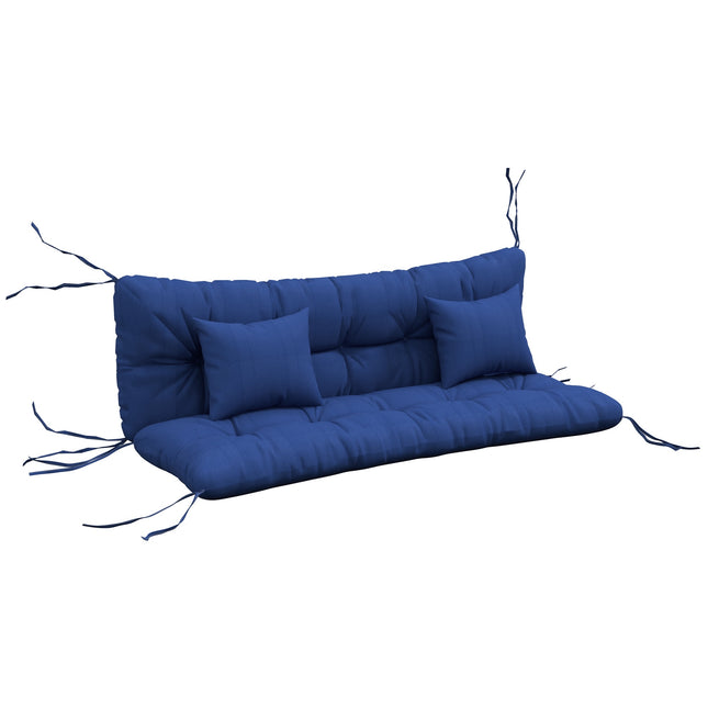 Outdoor-Stuhlkissen-Set, 150x50 cm, wasserabweisend, Marineblau
