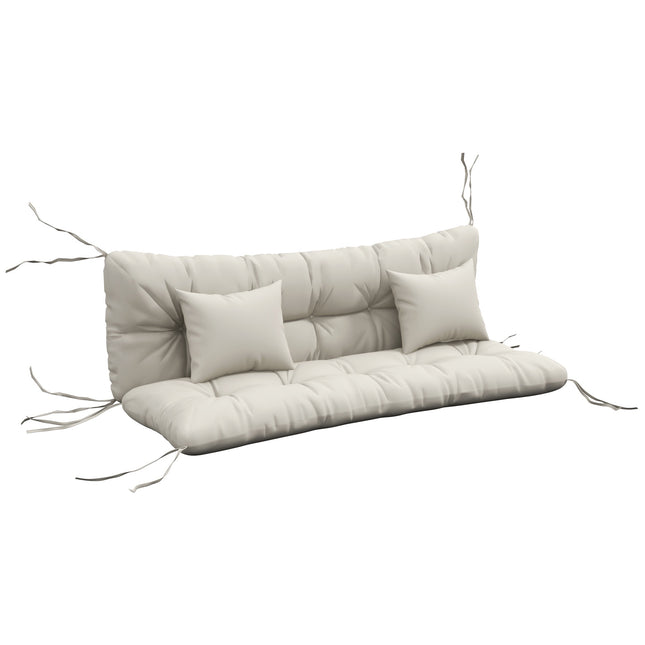 Sitzkissen-Set für Outdoor-Stühle, wasserabweisend, 150x50 cm, Creme