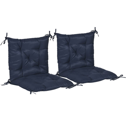 Outdoor-Stuhlkissen-Set, 98x50 cm, dunkelblau, 8 cm dick
