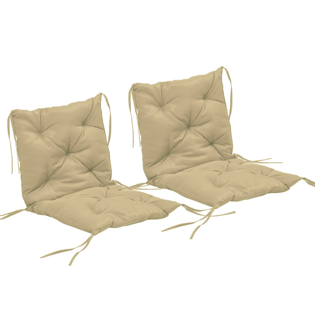 Outdoor-Stuhlkissen-Set, 98x50 cm, Khaki, 8 cm dick