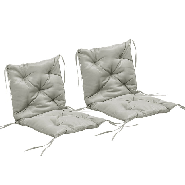Sitzkissen-Set für Gartenstühle, 98x50 cm, Hellgrau, 8 cm dick