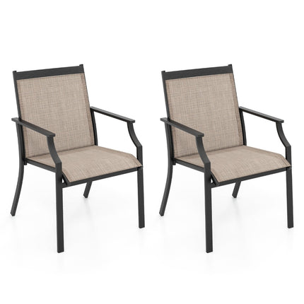 Ensemble de 2 chaises d'extérieur, tissu respirant, structure en métal