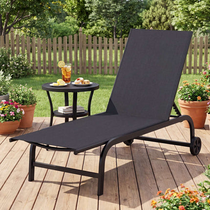 Chaises longues d'extérieur, lot de 2, dossier réglable