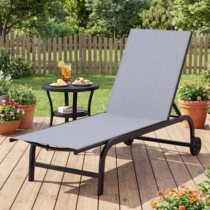 Outdoor-Liegestühle, 2er-Set, verstellbare Rückenlehne