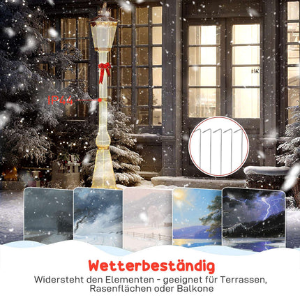 Lanterne de Noël extérieure sur poteau, 215 cm, 155 LED, étanche