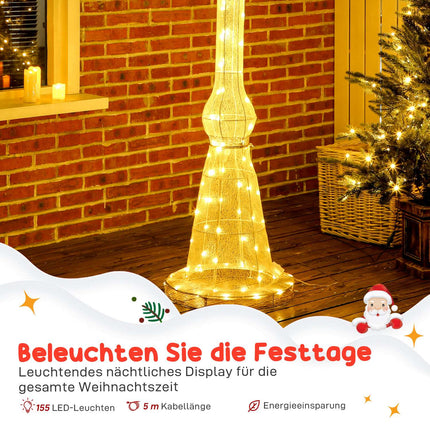 Lanterne de Noël extérieure sur poteau, 215 cm, 155 LED, étanche