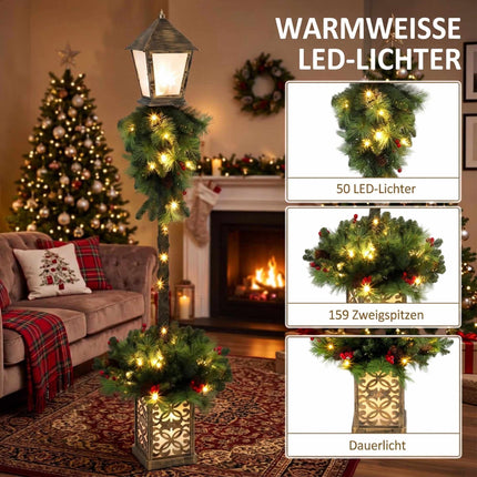 Lanterne de Noël extérieure avec 50 LED blanc chaud, 150 cm
