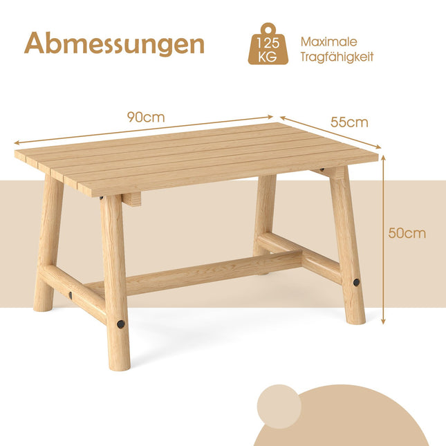 Outdoor-Couchtisch – Massivholz, Lattenrost, 125 kg Tragfähigkeit