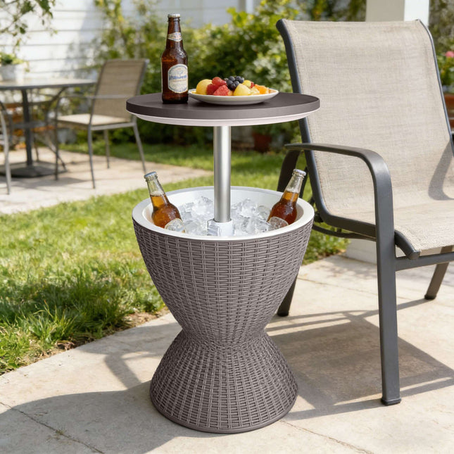 Outdoor-Kühlbox-Beistelltisch, 30L Eisbox, verstellbare Platte