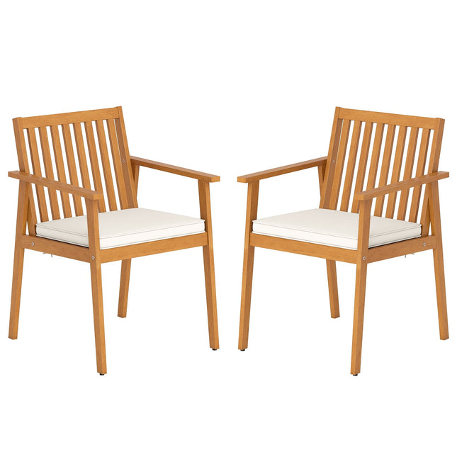 Gartensessel-Set, Akazienholz, abnehmbare Kissen