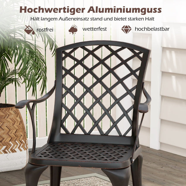 Gartensessell-Set, Gusseisen, Kupferrot, 2er-Pack