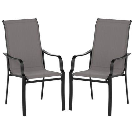 Ensemble de chaises de jardin, dossier haut, capacité 150 kg, grises