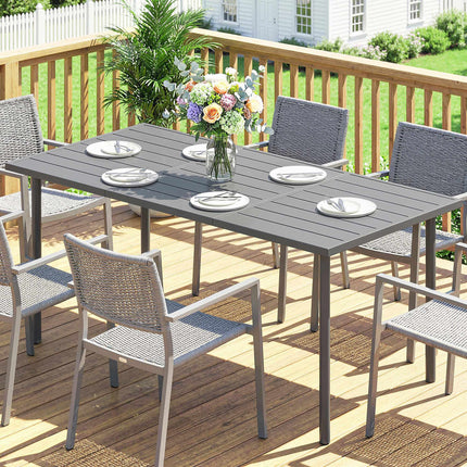 Table de jardin pour 6 personnes, 165 x 80 cm, structure en acier