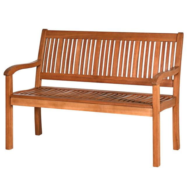Banc de jardin extérieur en bois d'eucalyptus, 2 places