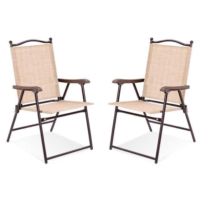 Klappbare Outdoor-Terrassenstühle 2er-Set mit Armlehnen