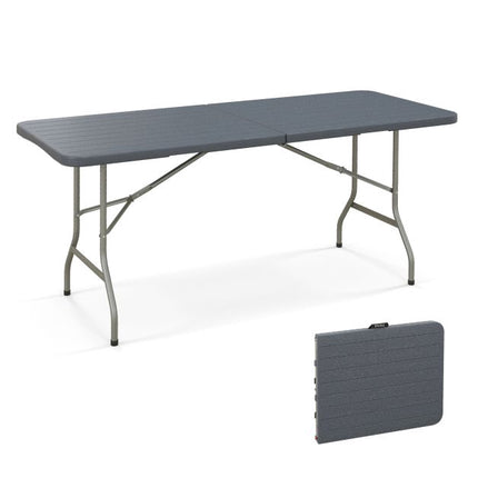 Table pliante d'extérieur 180 x 74 cm, plateau en PEHD, pieds en métal