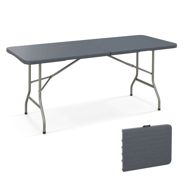 Gartentisch klappbar 180 x 74 cm, HDPE-Platte, Metallbeine