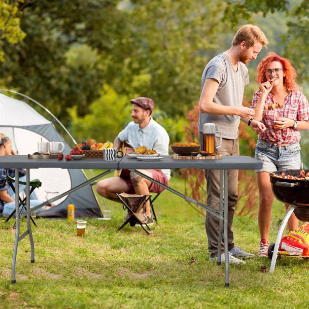 Gartentisch klappbar 180 x 74 cm, HDPE-Platte, Metallbeine