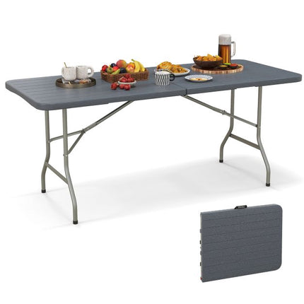 Table pliante d'extérieur 180 x 74 cm, plateau en PEHD, pieds en métal