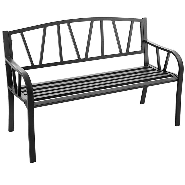 Gartenbank für draußen, rostfreies Metall, 300 kg, Schwarz